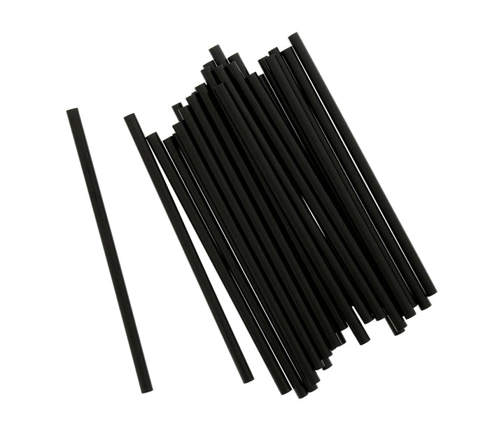 Jumbo Straws, 5.75", Black ,Unwrapped - 12,500 pcs