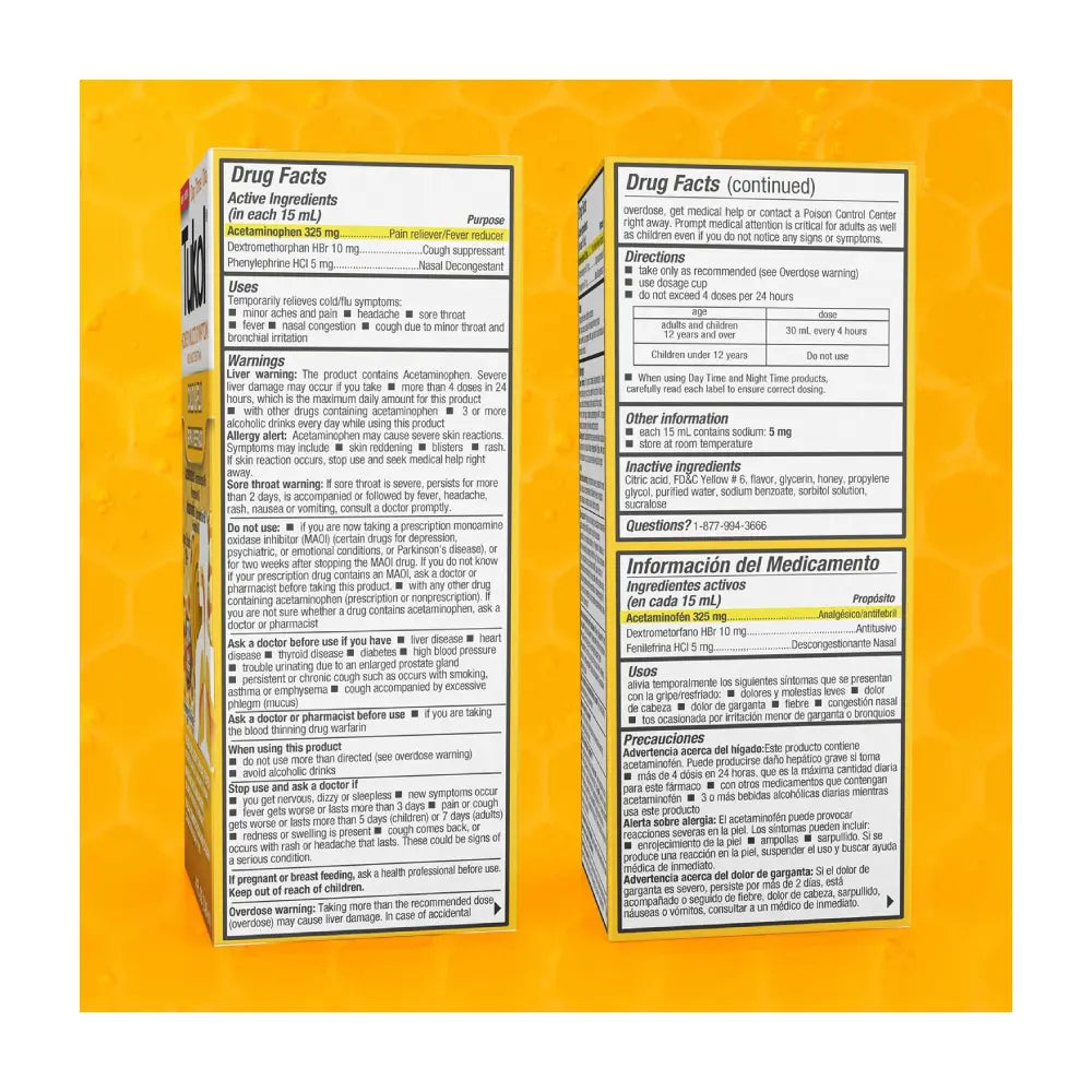 Tukol Honey Day Time Cold & Flu 4 oz - Case - 3 Units