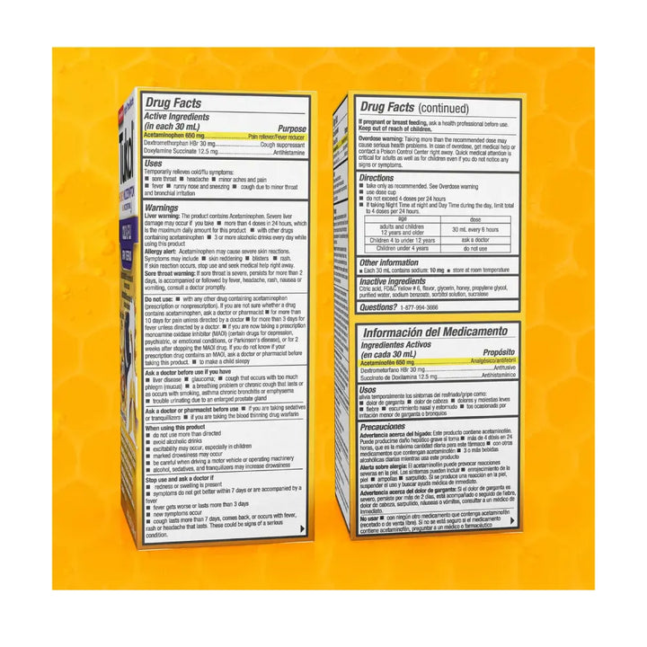 Tukol Honey Night Time Cold&flu 4 oz - Case - 3 Units