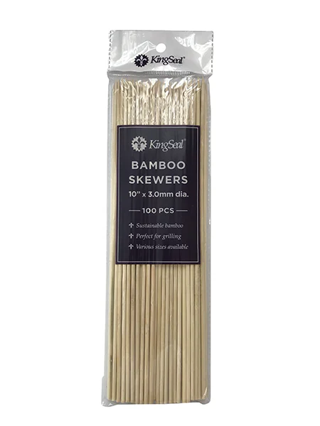 Bamboo Skewers 100 pc 10" - Case - 16 Units