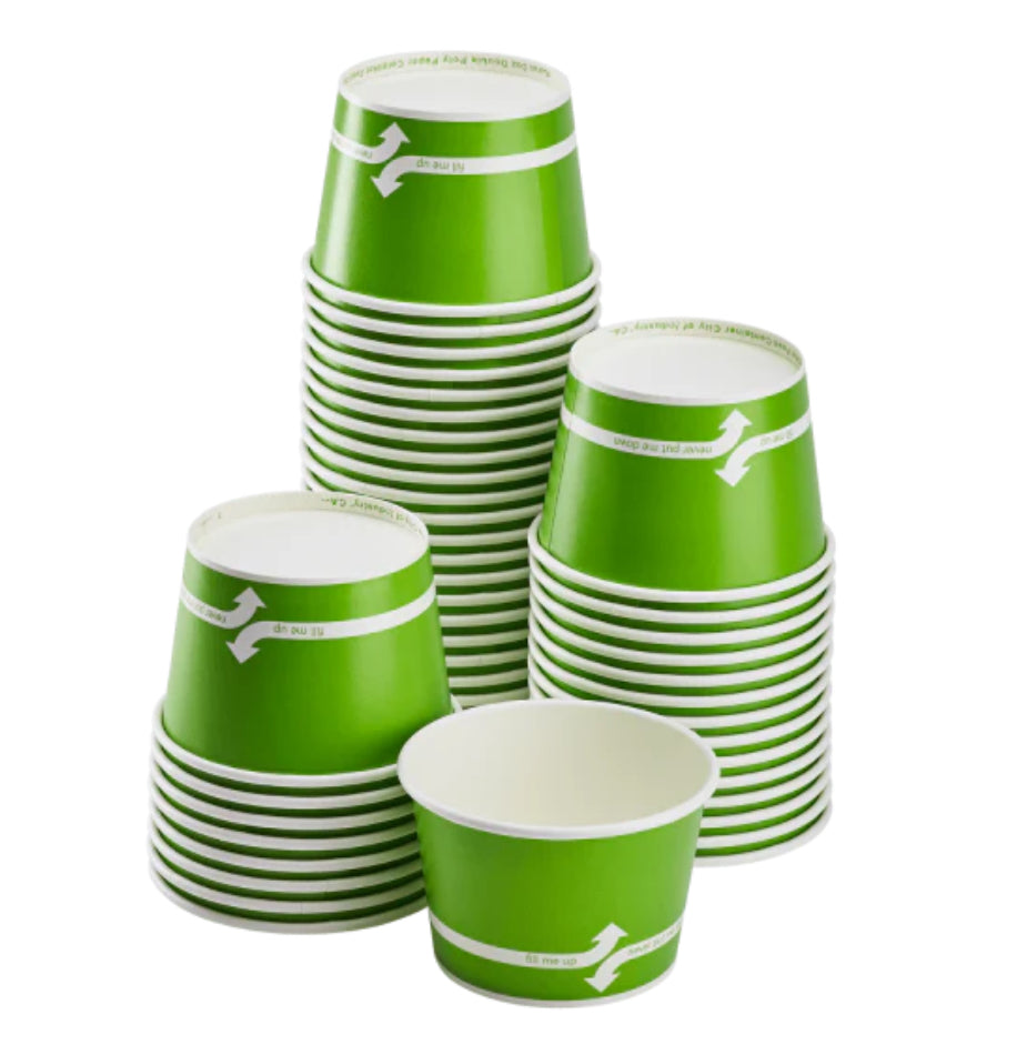 16 oz Double Poly Paper Food Container, Green, (112mm) - 1000 Pcs