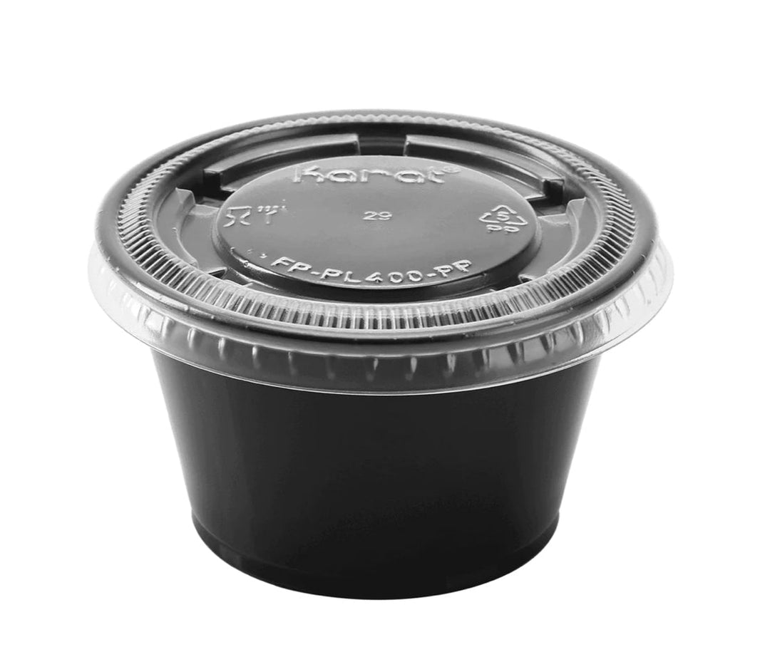 4 oz Portion Cups, PP Plastic, Black - 2,500 pcs