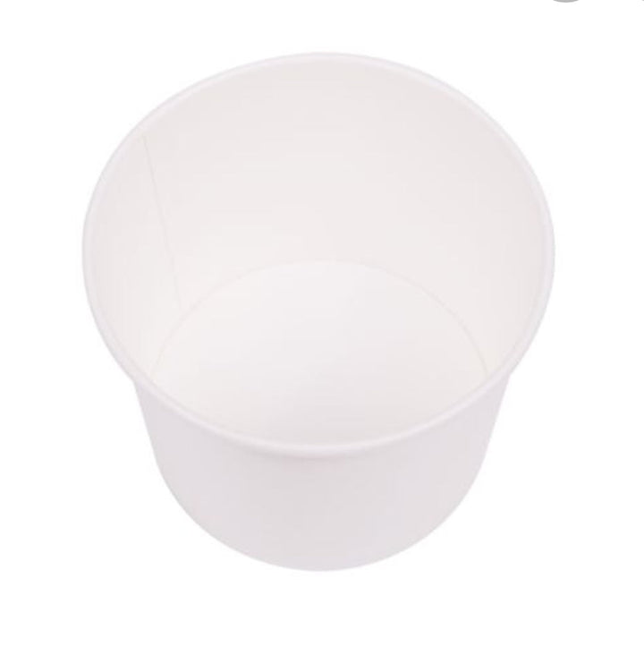 16 oz Double Poly Paper Hot/Cold Food Container, White, (112mm) - 1000 Pcs