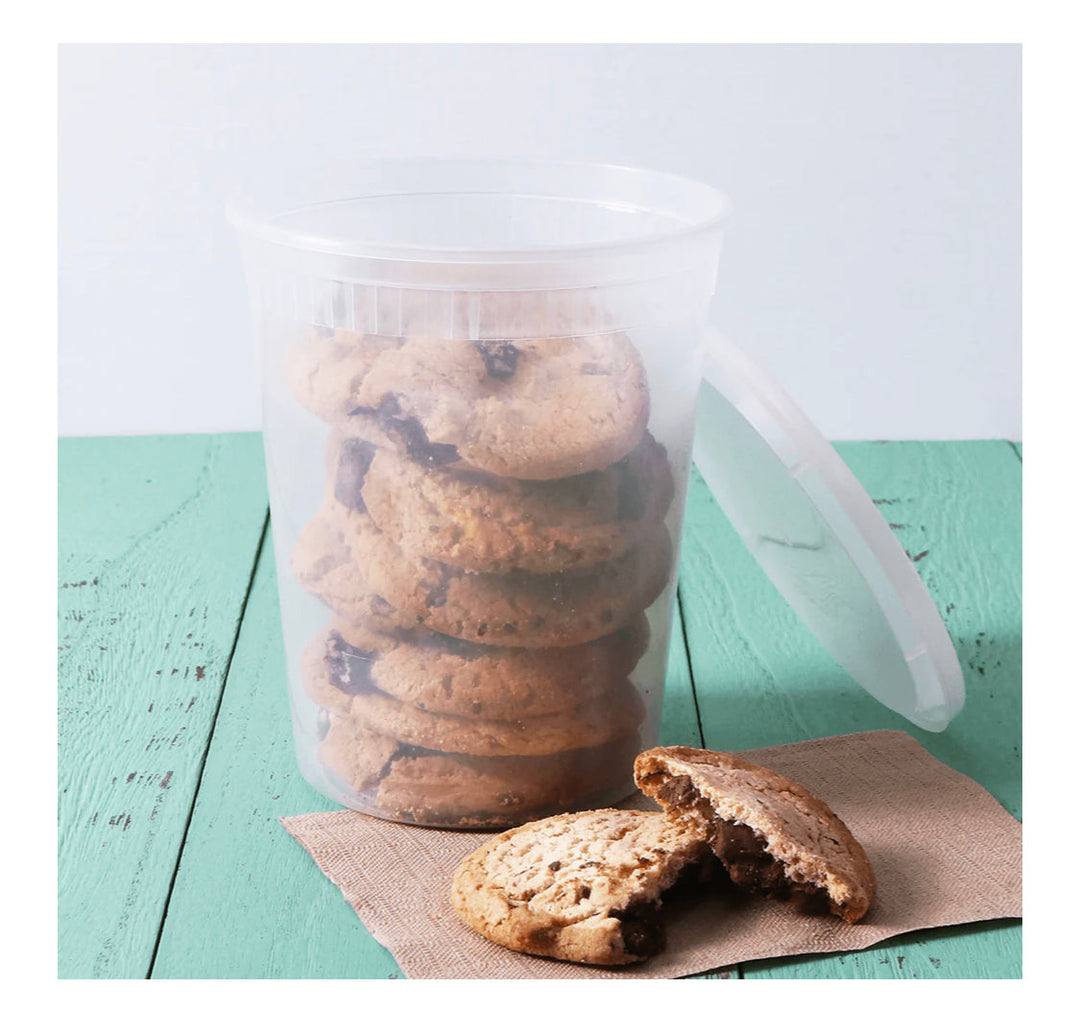 32oz PP Clear Plastic Injection Molded Deli Containers & Lids (117mm) - 240 sets