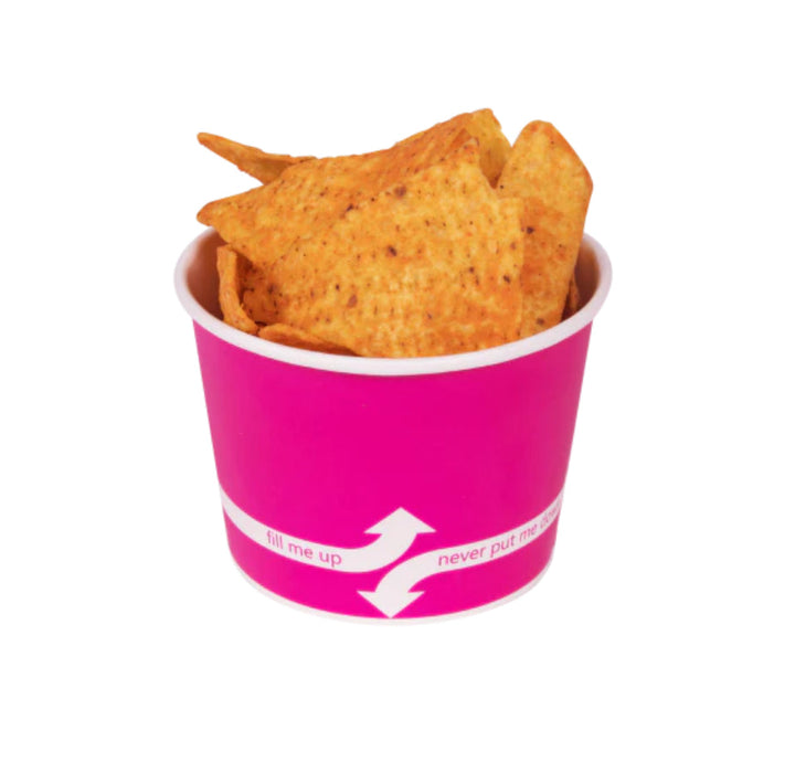 12oz Double Poly Paper Hot/Cold Food Cups (100mm), Pink - 1,000 pcs