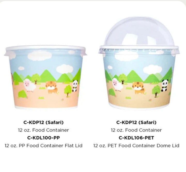 12oz Double Poly Paper Hot/Cold Food Cups (100mm), Safari - 1,000 pcs