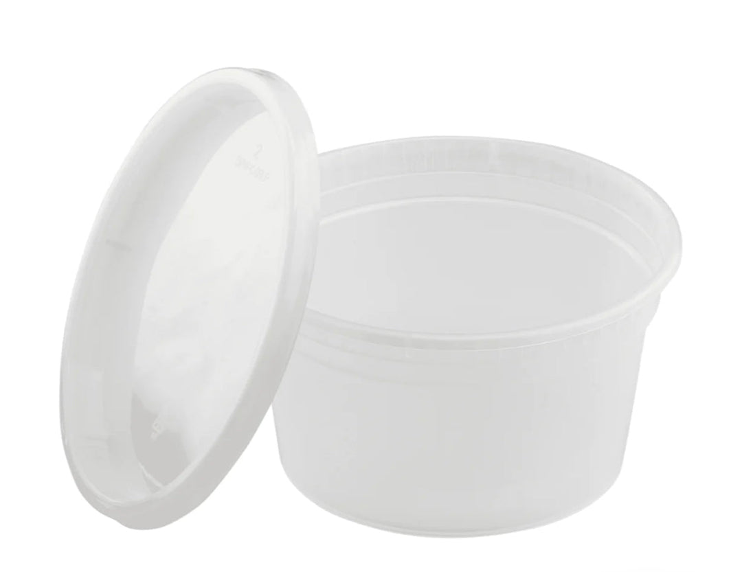 12oz PP Clear Plastic Injection Molded Deli Containers & Lids (117mm) - 240 sets