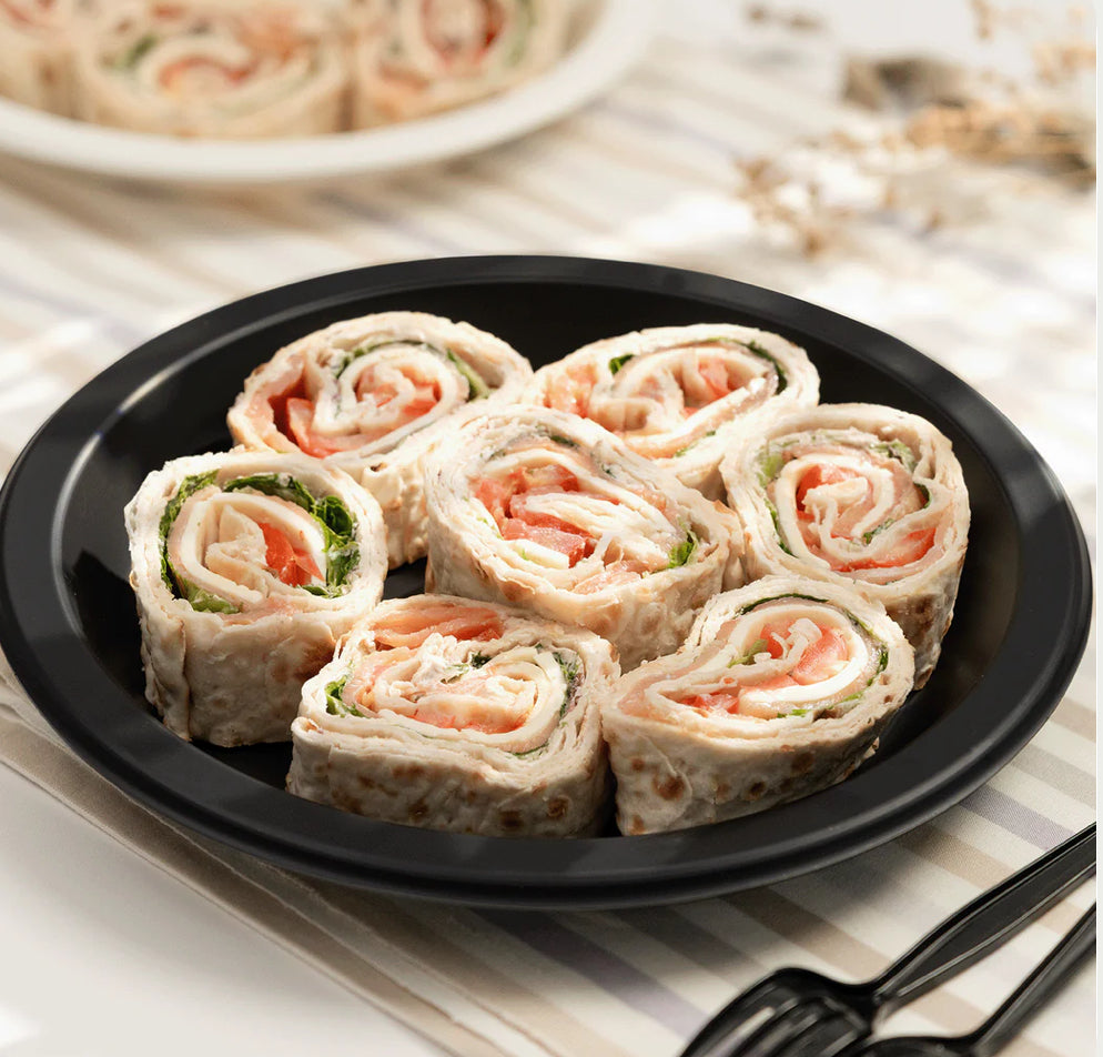 10.25" Mineral Filled PP Plate, Round, 1-compartment, Black - 500 Pcs