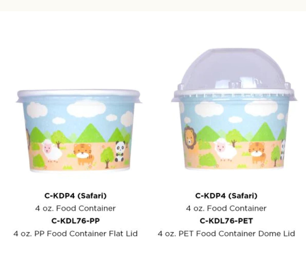 4oz Double Poly Paper Food Cups (76mm), Safari - 1,000 pcs