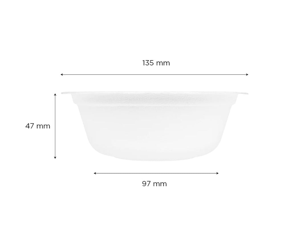 12oz PFAS Free Eco-Friendly Bagasse Rice / Salad Bowl, White - 1,000 pcs