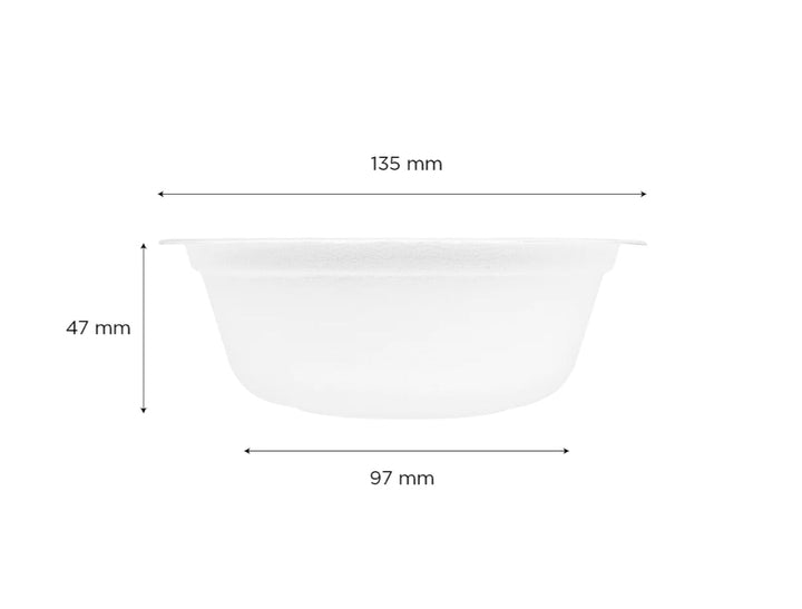 12oz PFAS Free Eco-Friendly Bagasse Rice / Salad Bowl, White - 1,000 pcs