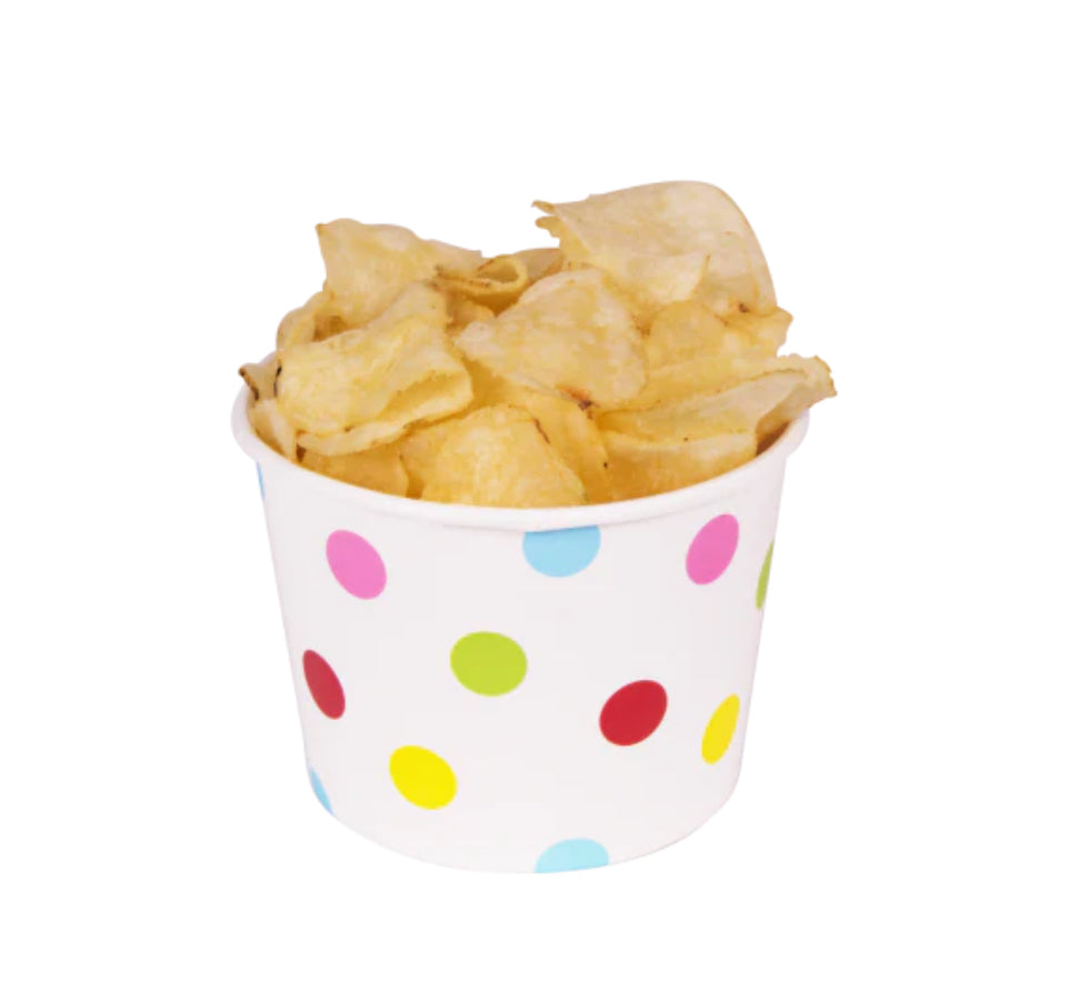 12oz Double Poly Paper Hot/Cold Food Cups (100mm), Dots - 1,000 pcs