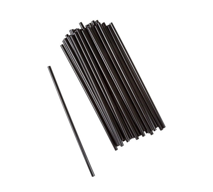 Jumbo Straws, 7.75", Black, Unwrapped - 12,000 pcs