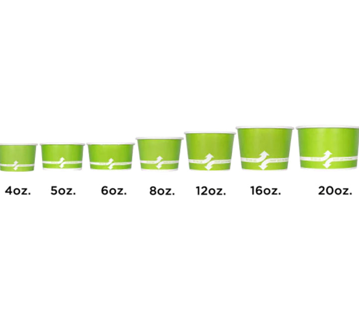 12oz Double Poly Paper Hot/Cold Food Cups (100mm), Green - 1,000 pcs