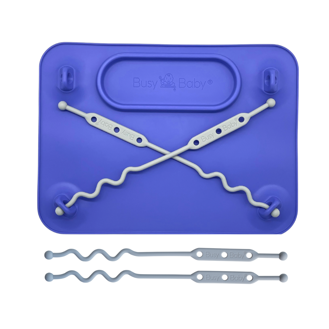 Alfombra de silicona de bebé ocupada con correas de juguete