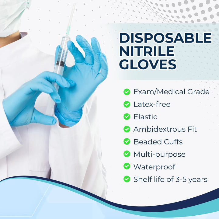 CHA Premier Nitrile Exam Gloves 4 mil - Blue